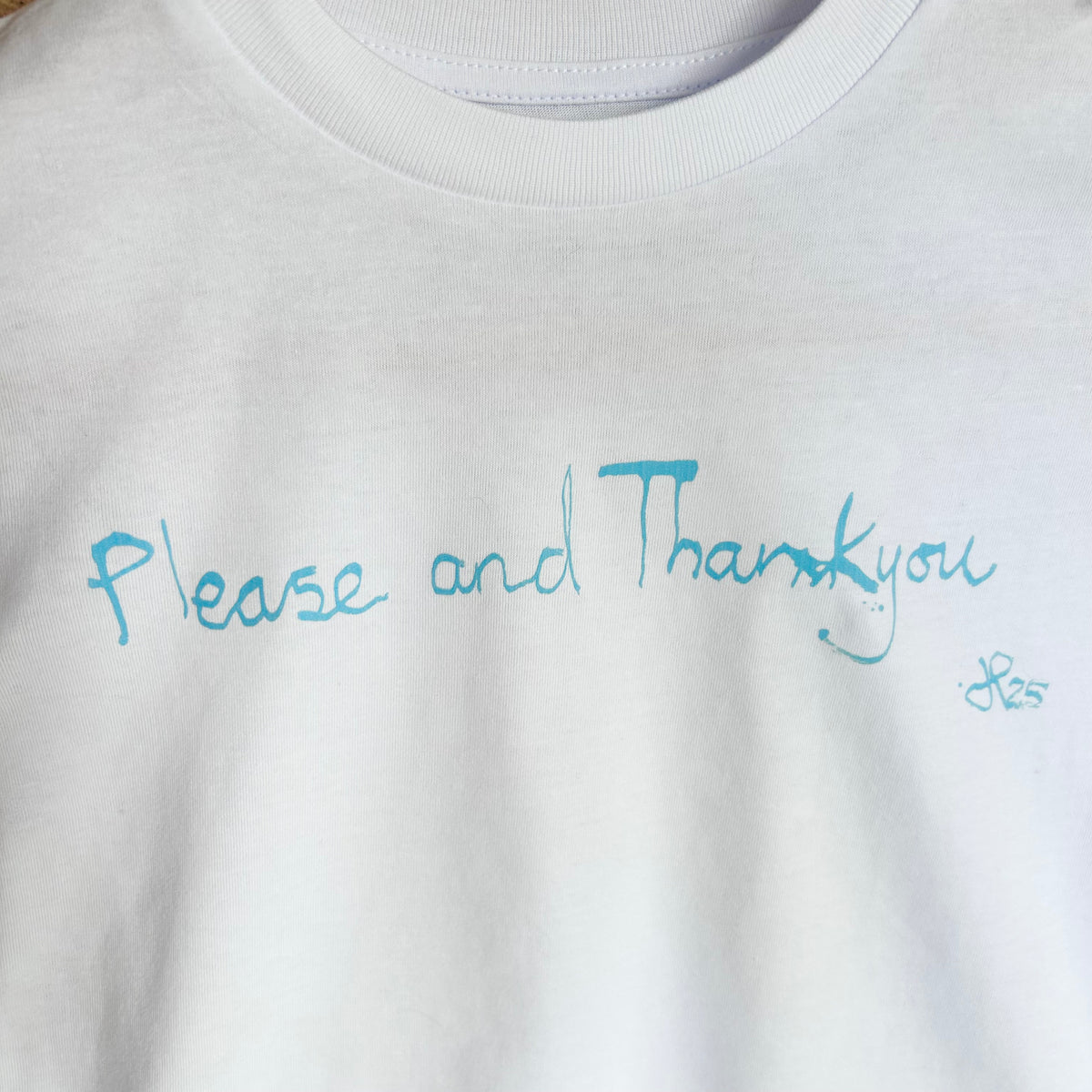 Kids Please and Thankyou Blue Text T-shirt