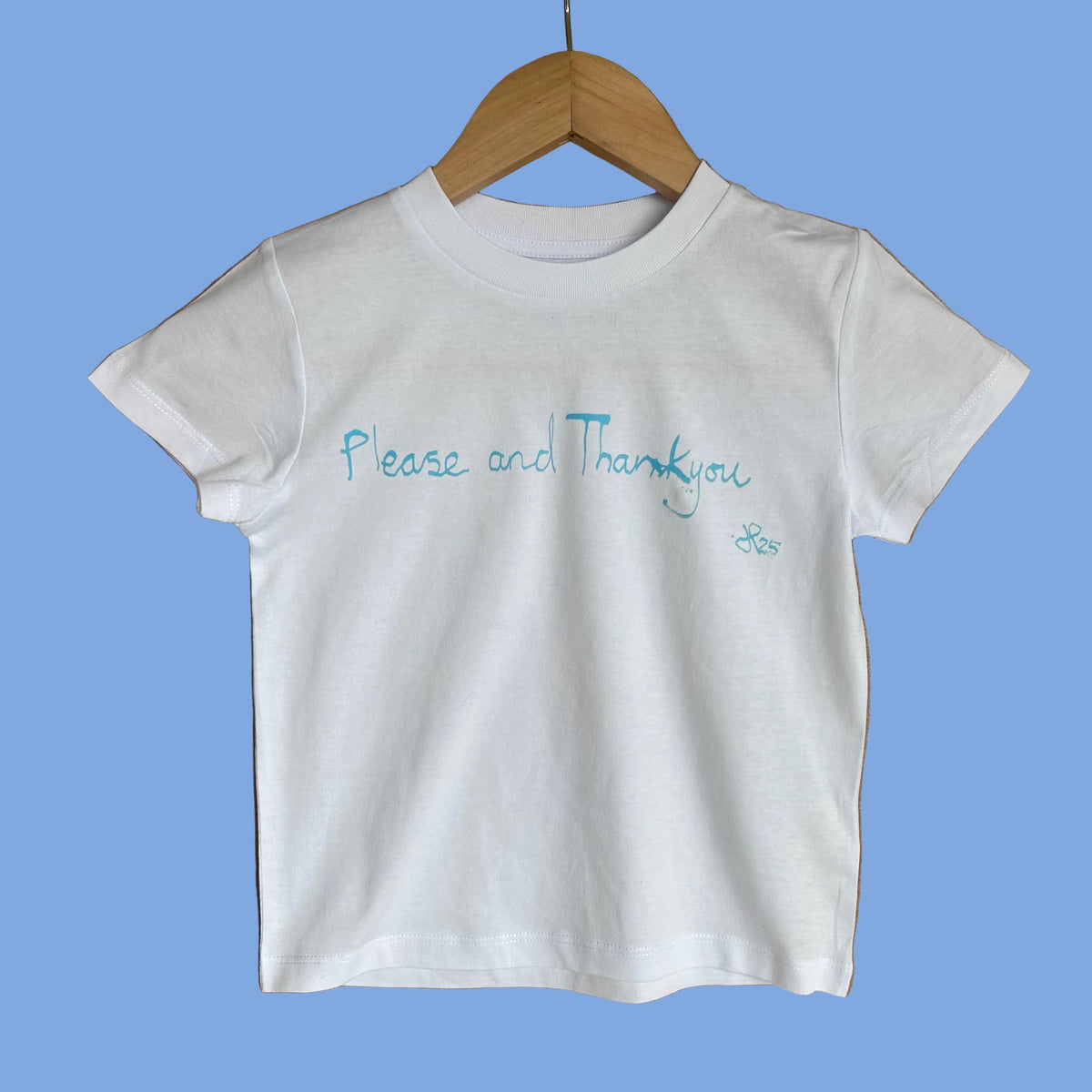 Kids Please and Thankyou Blue Text T-shirt