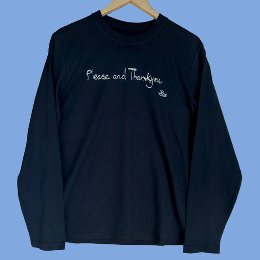 Please and Thank you Black Long Sleeve T-shirt